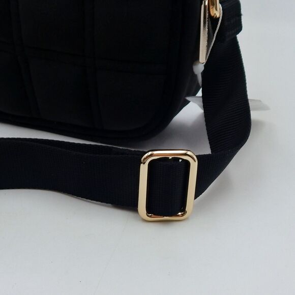 Lululemon Crossbody Camera Bag Quilted Velour 2L Black Gold 8-1/2 Inch - Picture 14 of 14